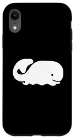 iPhone XR クリエイティブで楽しいクジラデザイン - ホワイトプリント スマホケース