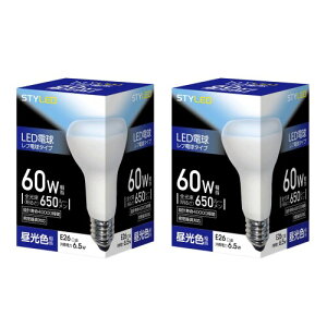 �X�^�C���h LED�d�� 2�Z�b�g E26 �����F 60W���� 650lm ���t�d���` �����Ή� HDR7E26D2