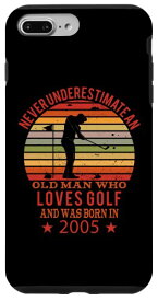 iPhone 7 Plus/8 Plus ゴルファー ゴルフプレイヤー ビンテージ 2005 誕生日 ゴルフボール ゴルフ スマホケース