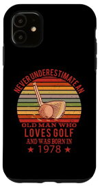iPhone 11 ゴルファー ゴルフプレイヤー ビンテージ 1978 誕生日 ゴルフボール ゴルフ スマホケース