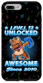 iPhone 7 Plus/8 Plus Level 12 Unlocked Gamers Born 2010 ダビングキャット 12歳の誕生日 スマホケース