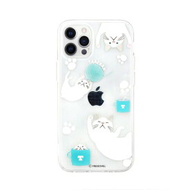 (ターチャン公式ライセンス品) abbi FRIENDS 2020 iPhone (6.1インチ)猫 ケース クリア ( ねこ 白猫 動物 アニマル ソフト 透明 密着痕防止 TPU Qi充電 ワイヤレス充電 iPhone 12 Pro カバー) ターチャン
