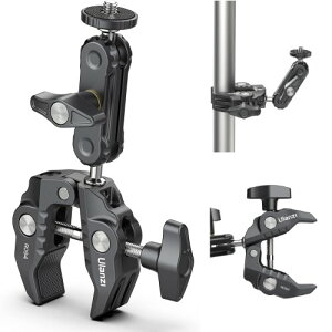 Ulanzi R094 �X�[�p�[�N�����v 360°��] �{�[���w�b�h�A�[�� �ɂݖh�~ �}�W�b�N�A�[�� 1/4�C���`�l�W �Ό��h�~ �_��/�B�e �Ɩ��@�� �Œ� �f�X�N �A�[�� �o�C�N �x�X�g�A���O�� �v���W�F�N�^