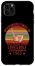 iPhone 11 Pro Max ゴルファー ゴルフプレイヤー ビンテージ 1962 誕生日 ゴルフボール ゴルフ スマホケース