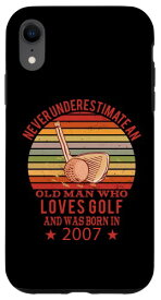 iPhone XR ゴルファー ゴルフプレイヤー ビンテージ 2007 誕生日 ゴルフボール ゴルフ スマホケース