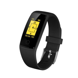 スマートウォッチ 活動量計 歩数計 消費カロリー カラースクリーン スマート LINE通知 ブレスレット 腕時計 メンズ レディース （BLACK）