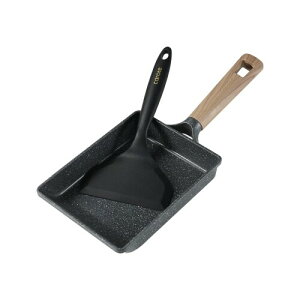 CAROTE �J���[�e ���Ă��t���C�p���Z�b�g2�_ ���Ă��� 14*19cm+���C�h�^�[�i�[ IH�Ή� PFOA PFOS �t���[ �}�[�u���R�[�g �������Ȃ��􂢂₷�� �I�[���M�� ��N�ۏ� �u���b�N (�u���b�N, �u��