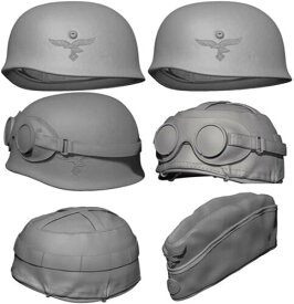 ソルモデル 1/35 第二次世界大戦 ドイツ軍 降下猟兵 ヘルメット・略帽セット 6個入 レジンキット MM479