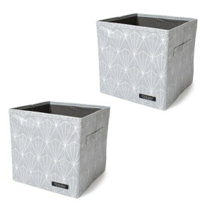 �X�^�C���f�R�[��(STYLE Decor) �t�@�u���b�N�{�b�N�X S�T�C�Y (26cm×26cm×26cm) 2�Z�b�g �V���o�[���C�g ���[�{�b�N�X ������� W4201202