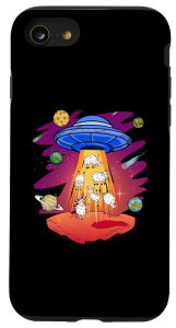 iPhone SE (2020) / 7 / 8 Sheep abducted by UFO Funny alien space galaxy sheep �X�}�z�P�[�X