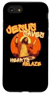 iPhone SE (2020) / 7 / 8 Jesus Saves Hearts �A�u���[�Y �N���X�`������q �j���p �����p �X�}�z�P�[�X