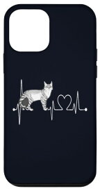 iPhone 12 mini ソマリ猫 ハートビート EKG ファニー I Love My Somali Cat スマホケース