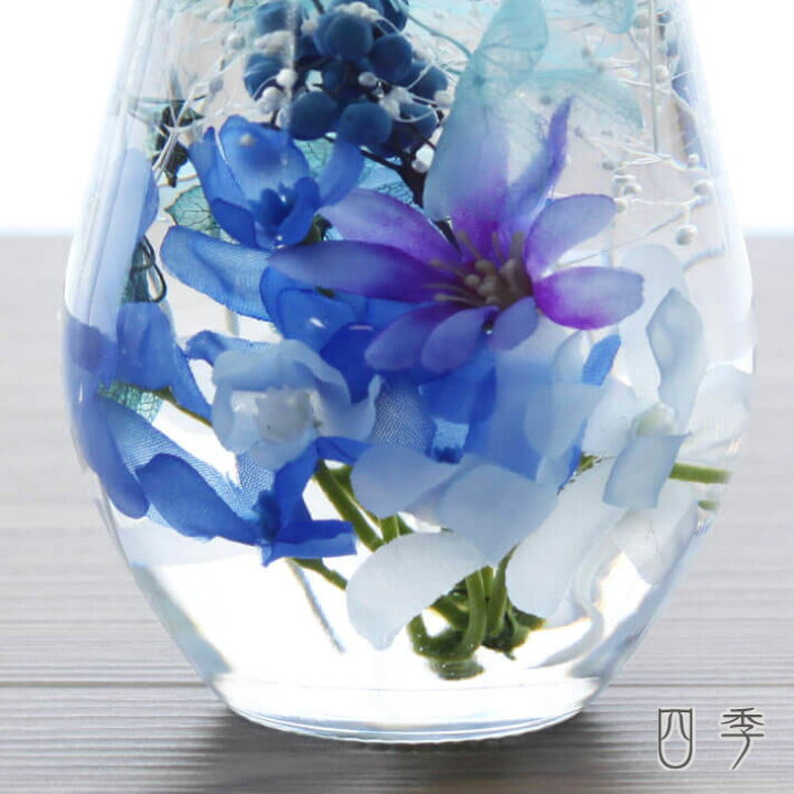 楽天市場】ハーバリウム お供え オーバル B ブルー ギフト 花 