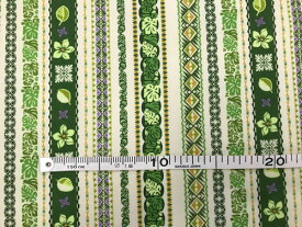 パッチワーク 生地 ハワイアン キャシーマム プリント布 マノア GREEN ：数量1＝10cm