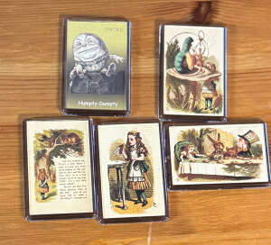 【英国直輸入】【英国製・完全廃盤・蔵出し】不思議の国のアリス マグネット《5個セット》|コレクターズ向け|マクミラン&Suzette Broad