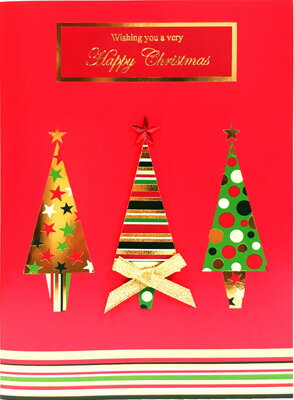 楽天市場 クリスマスカード イギリスクリスマスカード封筒つき Three Trees 1枚 Xse 1 ミセスリビング