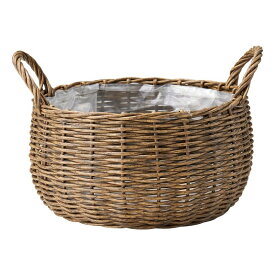 【バスケット】友膳　ユニラウンド　ブラウンKH255 《送料込み》可愛い形のバスケットプランター　ナチュラル可愛い！かご寄せ植えに映える丸型バスケット鉢　他の商品と同送の場合は追加送料がかかる場合がございます。店舗からのメールをご確認ください。