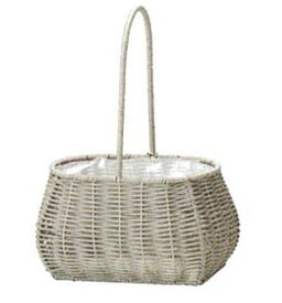 【バスケット】友膳　ガンセトトール　グレーKM643 《送料込み》おしゃれなカラーのバスケットプランター　ナチュラル可愛い！かご寄せ植えに映えるバスケット鉢　他の商品と同送の場合は追加送料がかかる場合がございます。店舗からのメールをご確認ください。