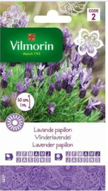 【フランスのハーブの種】Vilmorin社　ラヴェンダー Lavender Papillon青紫色が美しいラベンダー【固定種】[V-441F]
