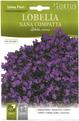 優先配送 濃い紫のロベリア イタリアの草花の種 Hortus社 人気 おすすめ Art.L024 ロベリア