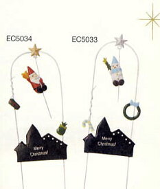 【クリスマス】スイングピック　スノーマン　/　サンタ　※2種類からお選びください。　スノーマン、サンタがゆらゆらと可愛くスイングします！　クリスマス飾り