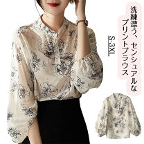 ✩最終価格✩プーケ模様のプリントが素敵なブラウスです❢