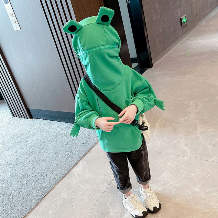 楽天市場 パーカー 女の子 男の子 ボーイズ ガールズ 蛙 キッズ トップス 子供 兄弟 兄妹 長袖 韓国風 動物 かわいい ゆったり 学生 プリント ペアルック パーカー 秋冬 長袖 お誕生日 2カラー グリーン ピンク Mrt Shop