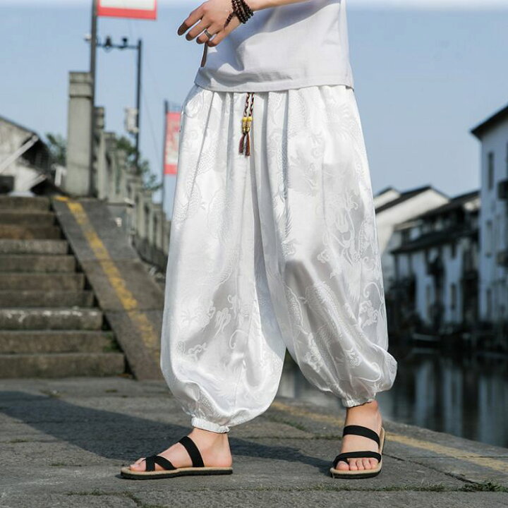 楽天市場】サルエルパンツ メンズ 夏服 アラジンパンツ クロップド 