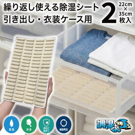 【水捨て不要の除湿剤】 調湿くん 繰り返し使える引き出し・衣装ケース用除湿シート 2枚入 22×35cm (引き出し 衣装ケース用 衣装ケース タンス ロッカー 更衣室 職場 消臭 消臭剤 脱臭 脱臭剤 除湿 除湿剤 防カビ 防ダニ 半永久 水捨て不要 繰り返し使える 衣替え)