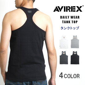 AVIREX アビレックス デイリー タンクトップ バッククロス リブ 無地 (6143503/783-0937003) デイリーシリーズ ノースリーブ グレコタンク 厚手 白黒 メンズ カジュアル アメカジ ミリタリー ブランド アヴィレックス