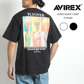 AVIREX アビレックス Tシャツ FLYOVER バックプリント (783-3134044) 半袖Tシャツ ティーシャツ 丸首 メンズ カジュアル アメカジ ミリタリー ブランド アヴィレックス