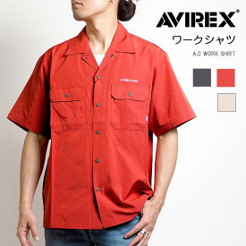AVIREX アビレックス 半袖シャツ ワークシャツ フラップポケット s(6125104) アヴィレックス カジュアルシャツ メンズ カジュアル アメカジ ミリタリー ブランド