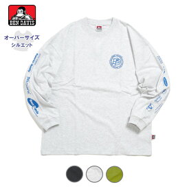 BEN DAVIS ベンデイビス ロンT 長袖 オーバーサイズ バックマルチアイコン (C-23780034) 長袖Tシャツ メンズ ブランド カジュアル アメカジ ワークウェア