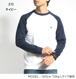 CHAMPION チャンピオン ロンT ラグラン 胸ロゴ (C3-P402) 長袖Tシャツ ポケットロンT メンズ カジュアル アメカジ スポーツ ブランド