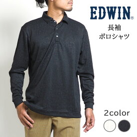 EDWIN GOLF エドウィンゴルフ ポロシャツ 長袖 ロンT 総柄 ジャガード (EDG523) 長袖Tシャツ ロンティー メンズ カジュアル アメカジ ブランド