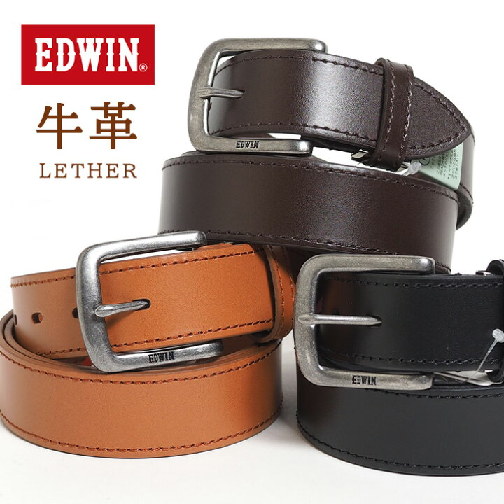 楽天市場】EDWIN エドウィン レザーベルト ステッチ 牛革 (0111177 
