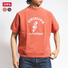 EDWIN エドウィン Tシャツ 半袖 スウェット 色落ち ひび割れ ビンテージ (ET6119) 半袖Tシャツ メンズ ブランド カジュアル アメカジ