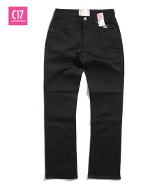 C17 シーセブンティーン ストレート ジーンズ デニムパンツ ストレッチ (CB323) ズボン レディース ブランド カジュアル きれいめ 送料無料 裾上げ無料