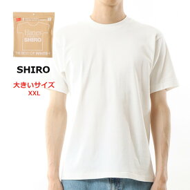 【大きいサイズ】HANES ヘインズ SHIRO シロ クルーネックTシャツ 半袖 無地 厚手 (HM1-X201) 半袖Tシャツ メンズ ブランド カジュアル アメカジ オフホワイト 白