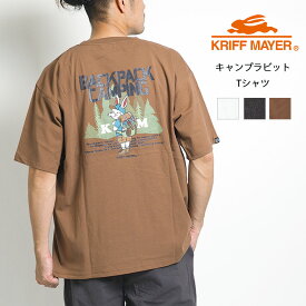 KRIFF MAYER クリフメイヤー Tシャツ ワンポイント キャンプラビット 森 (2243101) 半袖Tシャツ メンズ ブランド カジュアル アメカジ アウトドア