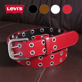 LEVIS Levi's リーバイス レザーベルト 合成皮革 ダブルピン リング (18516911/15116090) メンズ レディース フリーサイズ おしゃれ カジュアル アメカジ ブランド りーばいす 黒茶白赤