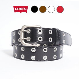 LEVIS Levi's リーバイス レザーベルト 合成皮革 ダブルピン リング (18516911) メンズ レディース フリーサイズ おしゃれ カジュアル アメカジ ブランド りーばいす 黒茶白赤