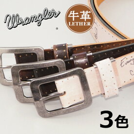 WRANGLER ラングラー レザーベルト 牛革 日本製 スクリプト (WR4031) ベルト 本革 メンズ カジュアル アメカジ ブランド エムズサンシン