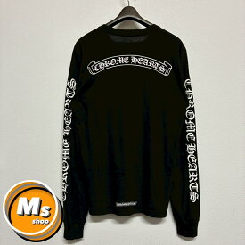 クロムハーツ スクロールラベル バックプリント 黒 ブラック 長袖 Tシャツ ロングTシャツ トップス メンズ レディース Mサイズ 美品
