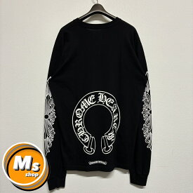 クロムハーツ ホースシュー 黒 ブラック 長袖 Tシャツ ロンT トップス カットソー メンズ レディース XLサイズ 極美品 2429