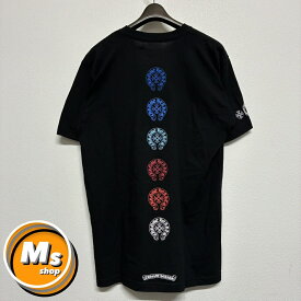 クロムハーツ ホースシュー マルチカラー ロゴ 黒 ブラック 半袖 Tシャツ トップス メンズ レーディス Lサイズ 新品未使用 2432