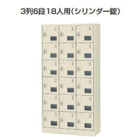 日本製・完成品 SLCシューズボックス アクリル窓付・鍵付 3列6段18人用 W900×D380×H1790ミリ SLC-18TW-S2 【送料無料】