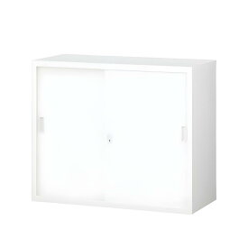 生興 スチール引き違い扉書庫 上置用 ホワイト W880×D400×H730mm ANW-32S