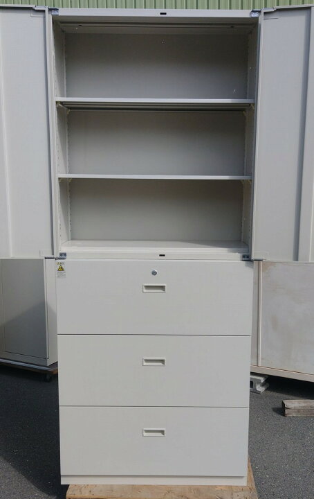 楽天市場】【中古】 生興 両開き書庫＋ラテラルキャビネット ニュー 