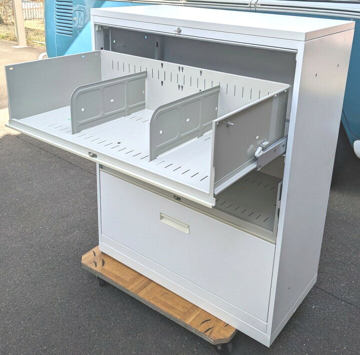 楽天市場】【中古】 ナイキ 3段キャビネット ホワイト色上段、中段は 